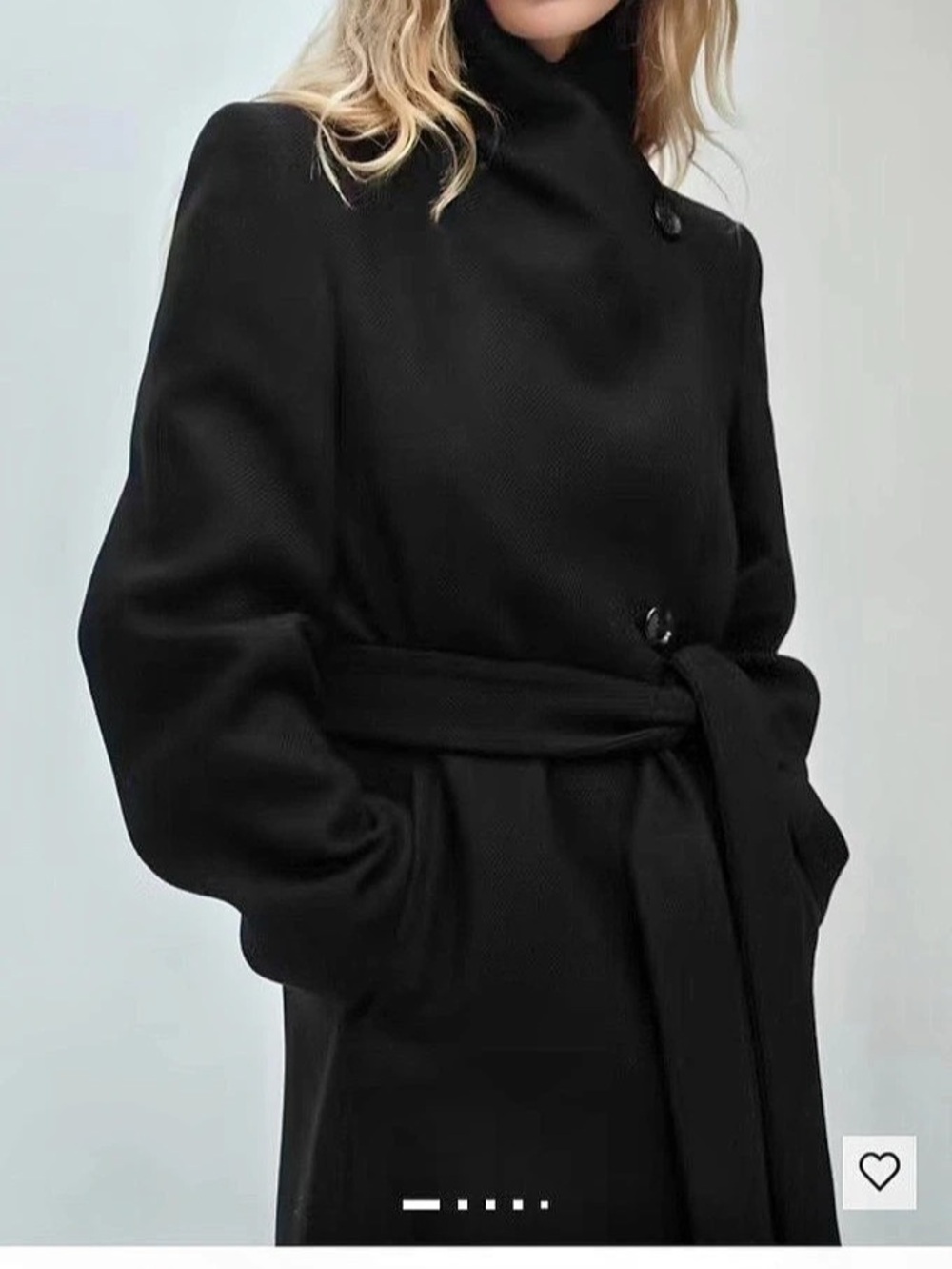 Mango Manteco Wool Belted Coat Wool Belted Coat in Black Size 3XL NWT